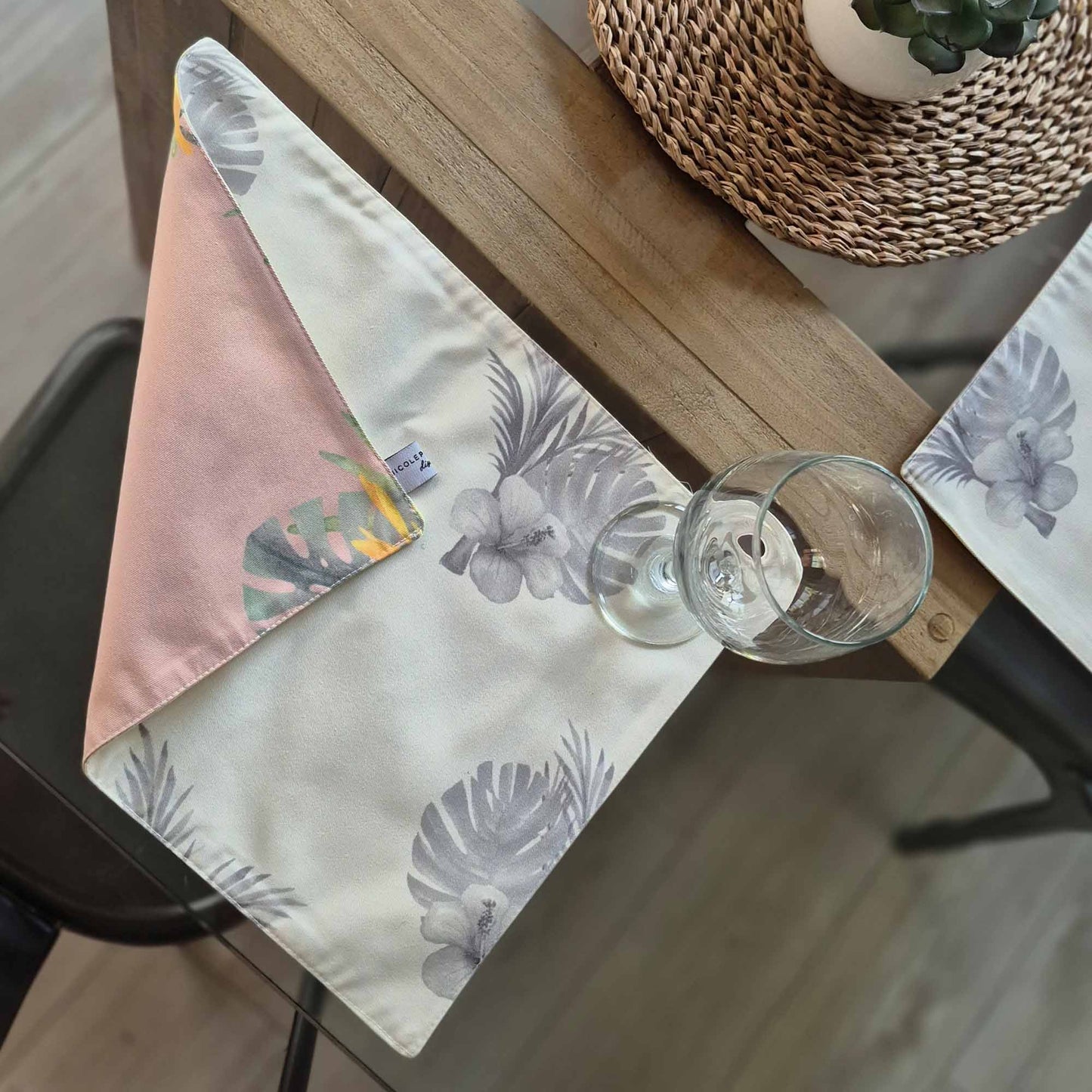 Set 4 Individuales Reversibles Tropical María